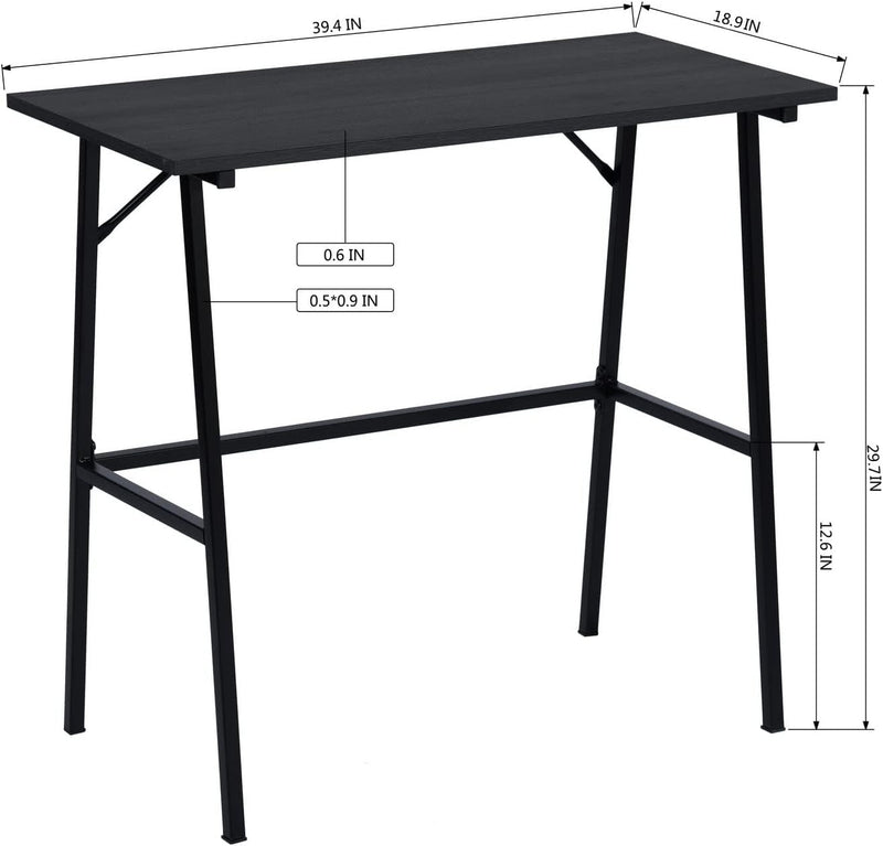 Furniturer Computer Desk 39.4''Writing Desk Modern Gaming Desk Industrial Office Desk Sturdy Study Table Laptop Table for Home Office Easy Assembly, Black