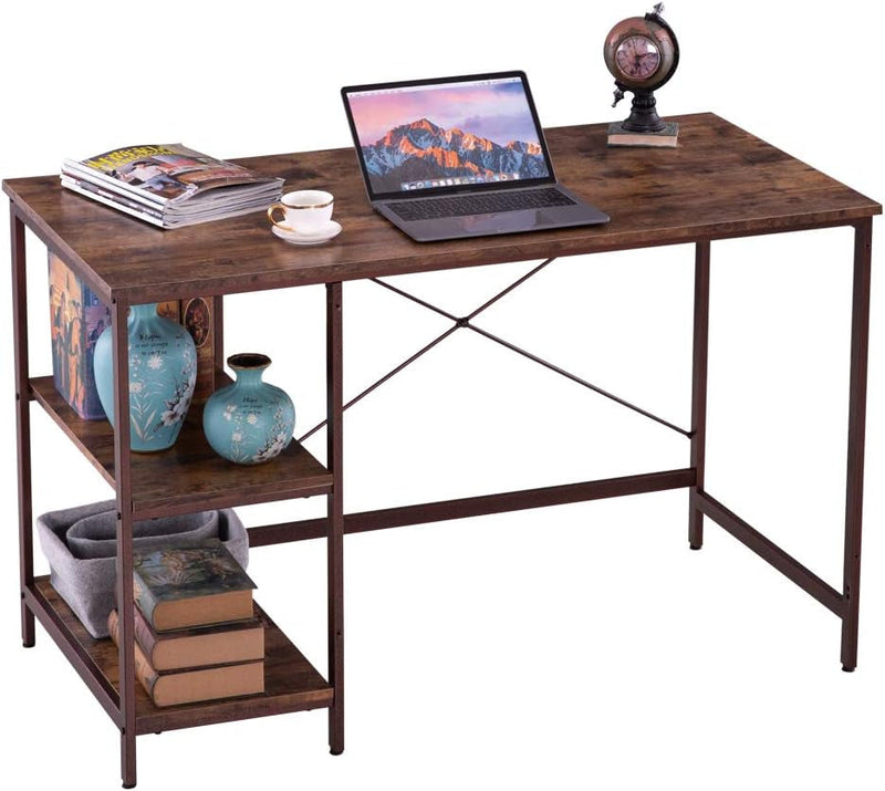 Computer Desk with Shelves,Writing Desk with Storage Shelves Study Table Office Desk with Shelves Workstation Home Office Desk(120 X 60 X 75Cm)