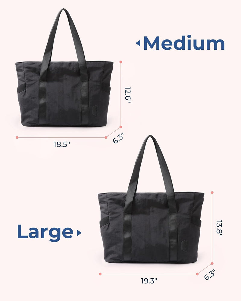 BAGSMART Tote Bag for Women with Zipper, Gym Tote with Compartments, Laptop Work Tote Nurse Dance Yoga Bag for Sport, Travel