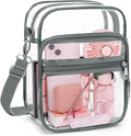 Blvornl Clear Crossbody Bag with Adjustable Shoulder Strap, Stadium Approved PVC Clear Purse Bag, Clear Messenger Bag