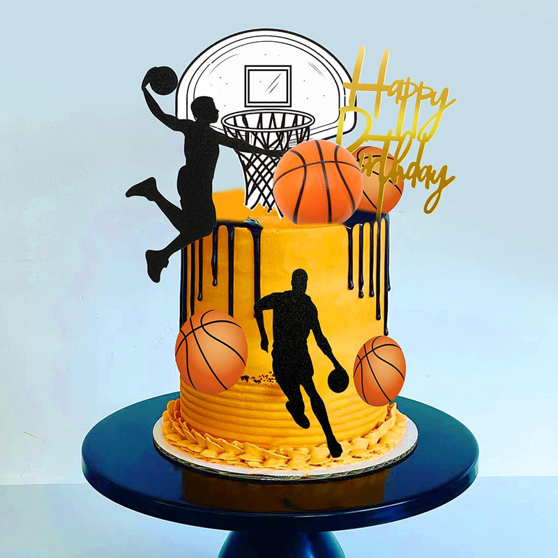 20 PCS Basketball Cake Toppers, Basketball Star Themed Cake Decorations for Basketball Birthday Cake Party Decorations Basketball Party Supplies