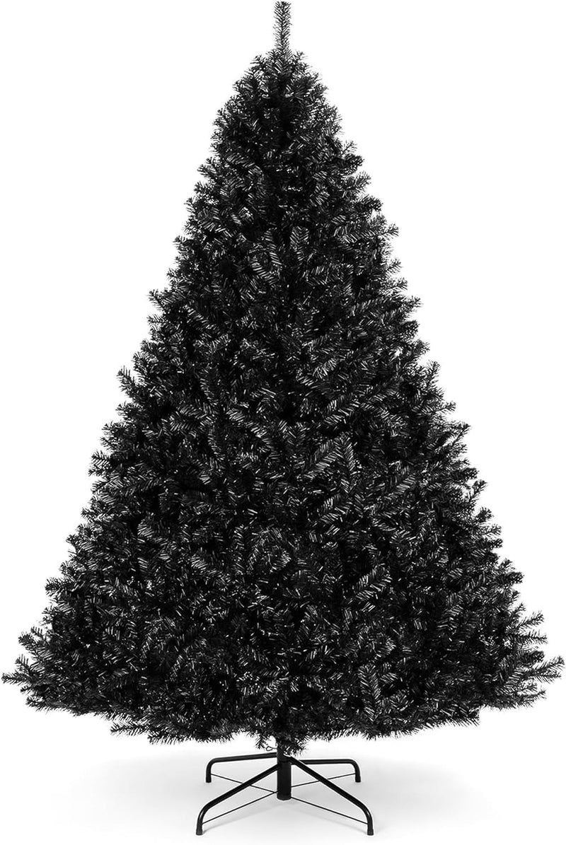 Best Choice Products 6Ft Artificial Full Black Christmas Tree Seasonal Holiday Decoration for Home, Office, Party Decoration W/ 947 PVC Branch Tips, Metal Hinges, Foldable Base