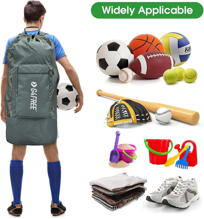 G4Free Extra Large Mesh Ball Bag Soccer Ball Bag Basketball Bag Football Bag Equipment Large Storage Carry Bag Volleyball Bag for Soccer Basketball Football Volleyball Swim