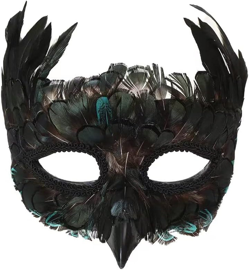 CENFPOLA Costume Mask Feather Animal Mask Masquerade Bird Mask Halloween Mardi Gras Cosplay Party Masque