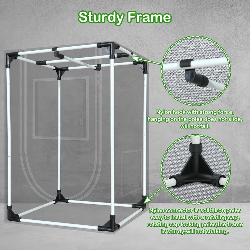 24"X24"X36" Grow Tent 600D Mylar Hydroponic Indoor Plants Growing Tent with Floor Tray Grow Room 2'X2'