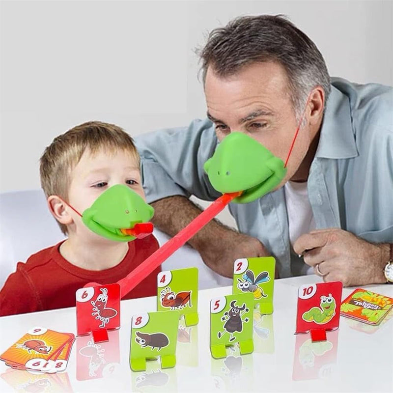 Frog Tongue Game, Lizard Tongue Game, Frog Mask with Blow Tongue, Frog Tongue Mask Game, Frog Toy Tongues Out Game, with Blowing Air, Multiplayer Party Game (8Pcs Set)