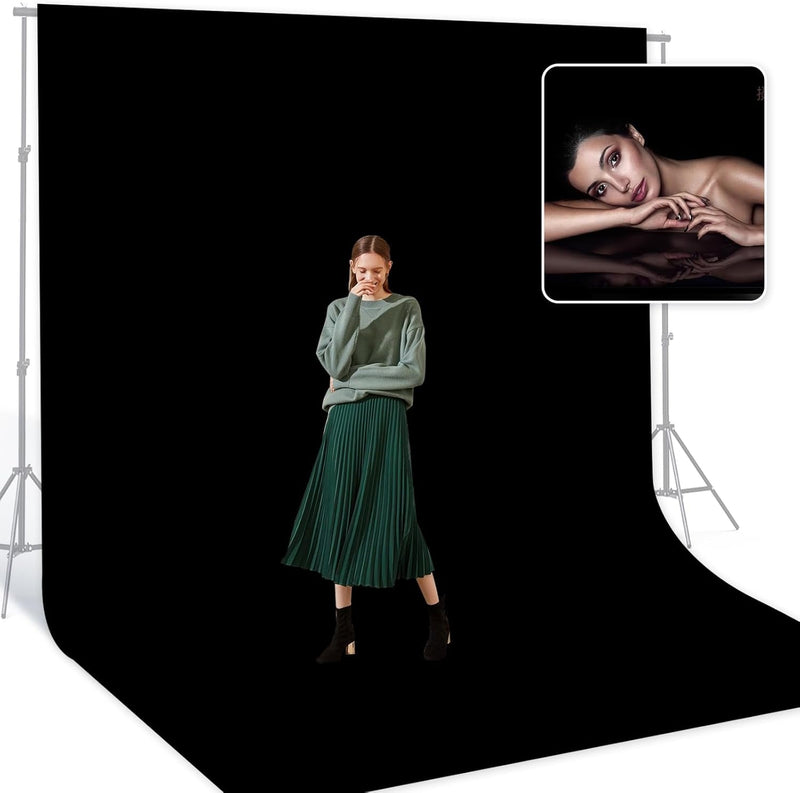 BEIYANG White 10 X 20 Ft Large Screen Backdrop for Photography, Pure White Non-Reflective Fabric Wrinkle Free Photo Background for Zoom Meeting, Game Live Steaming and Photo Studio Shooting Props