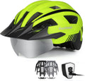 EASTINEAR Adults Bike Helmet with Magnetic Goggle Bicycle Helmet with USB Rechargeable LED Light for Men Women Cycling Helmet with Removable Sun Visor Adjustable Size Sporting Goods > Outdoor Recreation > Cycling > Cycling Apparel & Accessories > Bicycle Helmets EASTINEAR Yellow Medium 
