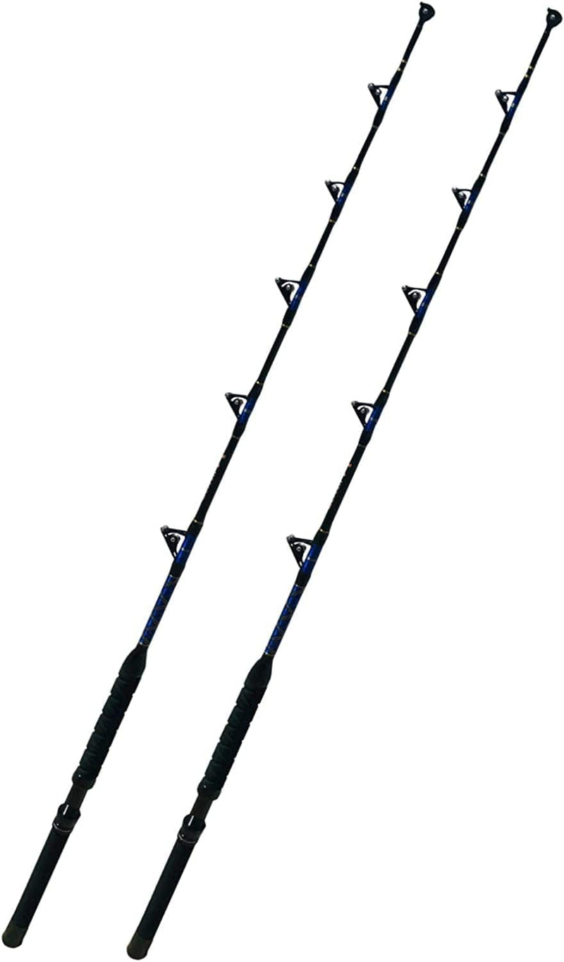 Eatmytackle Black & Blue All Roller Guide Boat Fishing Rod Sporting Goods > Outdoor Recreation > Fishing > Fishing Rods Eat My Tackle A: 30-50lb. 2 Pack  