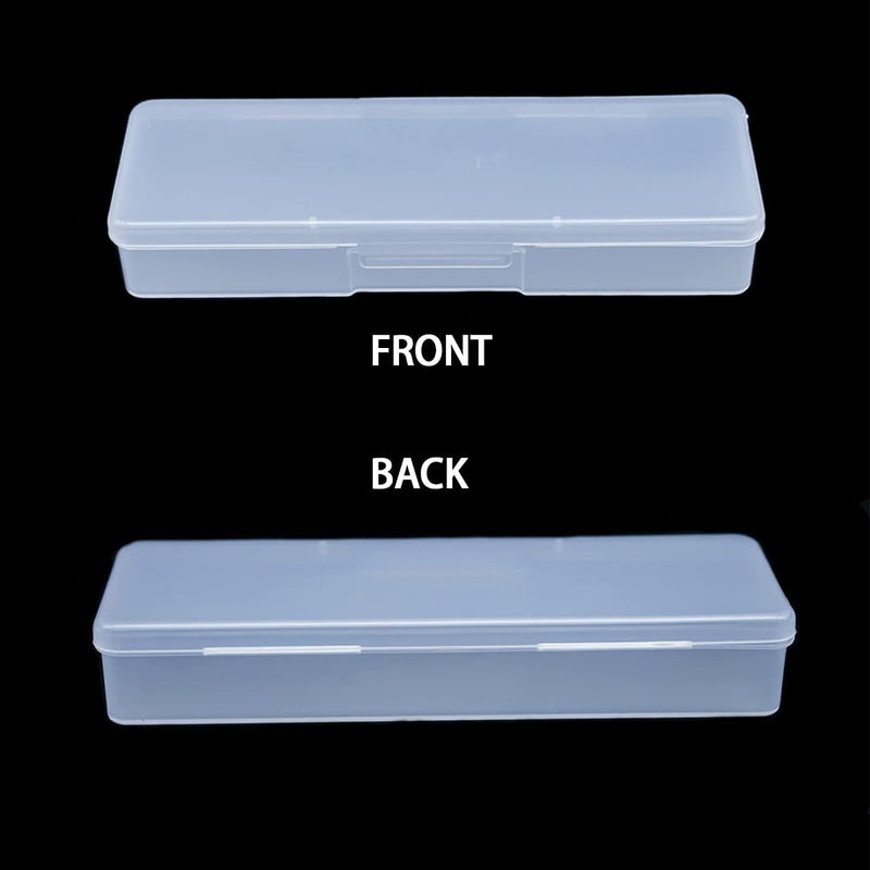 4 Pieces Plastic Storage Personal Box for Nail, Nail Implement Storage Box Organizer Case Manicure Tool Box for Nail Pedicure Supply Tools (Clear)