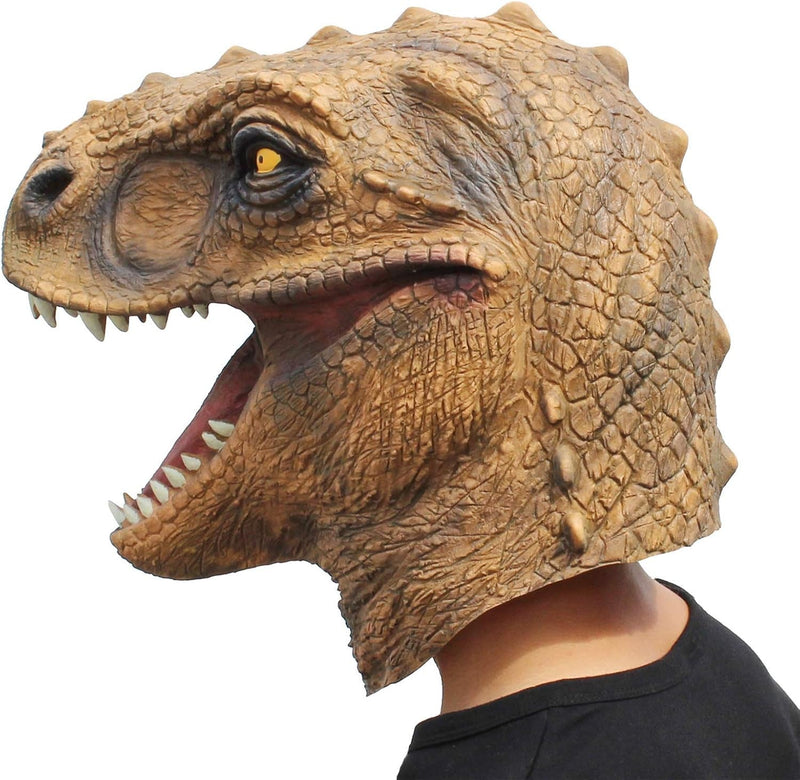 Creepyparty Dinosaur Head Mask Novelty Halloween Costume Party Animal Jurassic Full Head Latex Mask