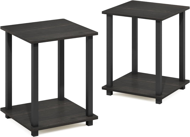 Furinno Simplistic Lot de 2 tables d'appoint, lot de 2, pin ambré/noir