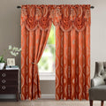 Elegant Comfort Luxurious Beautiful Curtain Panel Set with Attached Valance and Backing 54" X 84 Inch (Set of 2), Beige