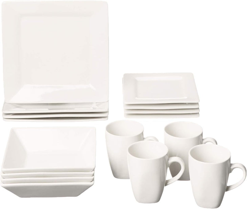 10 Strawberry Street Nova Square 30 Pc Dinnerware Set, Cream White