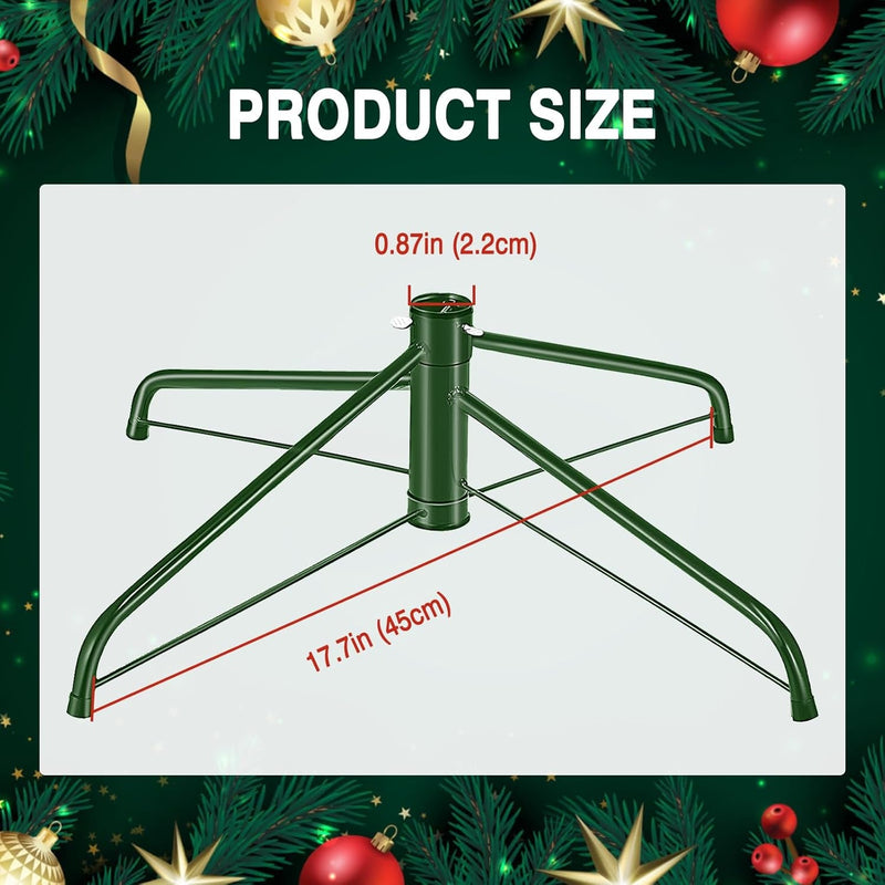 Christmas Tree Stand for Artificial Tree Folding Stand Xmas Tree Stand Base Holder Replacement for 3Ft to 8Ft Artificial Trees and 0.5-1.25Inch Tree Pole (Green)