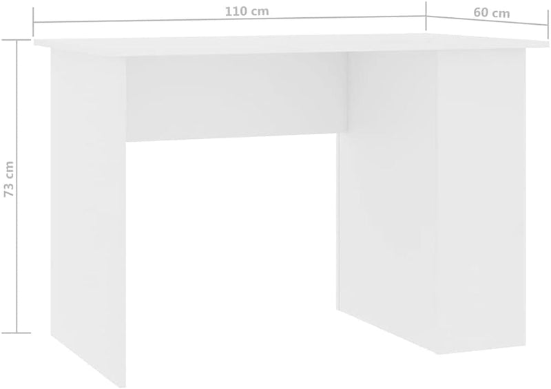 Home Office Desk Study Writing Computer Desk with Shelves, Modern Simple Style PC Desk Laptop Study Table Workstation for Home Office,White 43.3"X23.6"X28.7" Chipboard