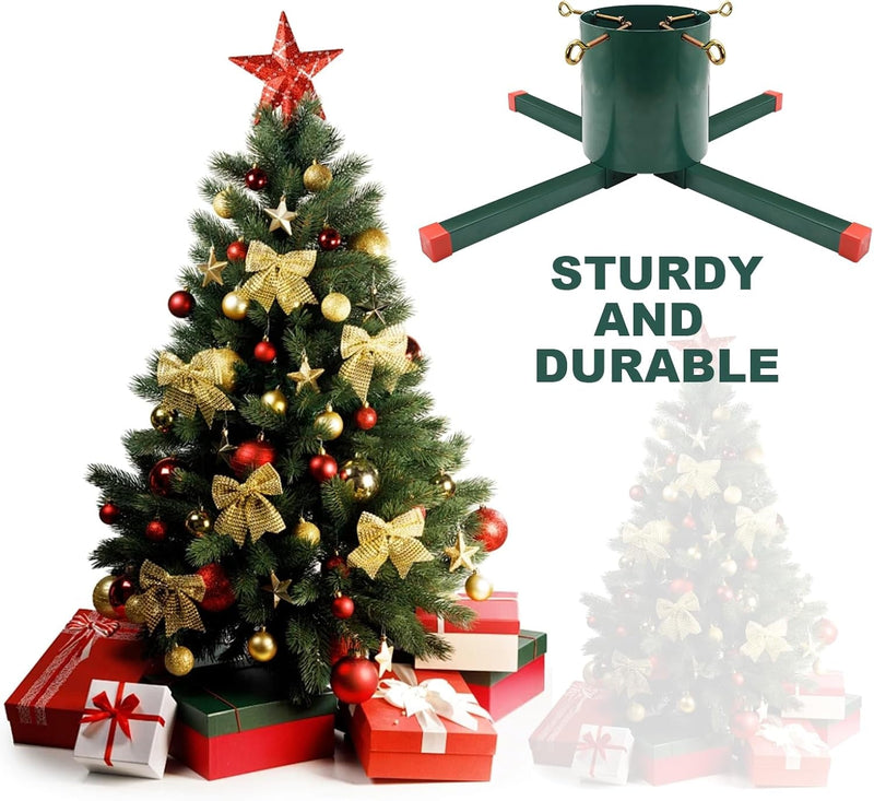 Christmas Tree Stand for Live Tree,Xmas Tree Cast Iron Base,Heavy Duty Christmas Tree Stand Base for Xmas Tree Decoration