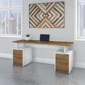 Bush Business Furniture Jamestown Desk with 4 Drawers, 72W, Fresh Walnut/White