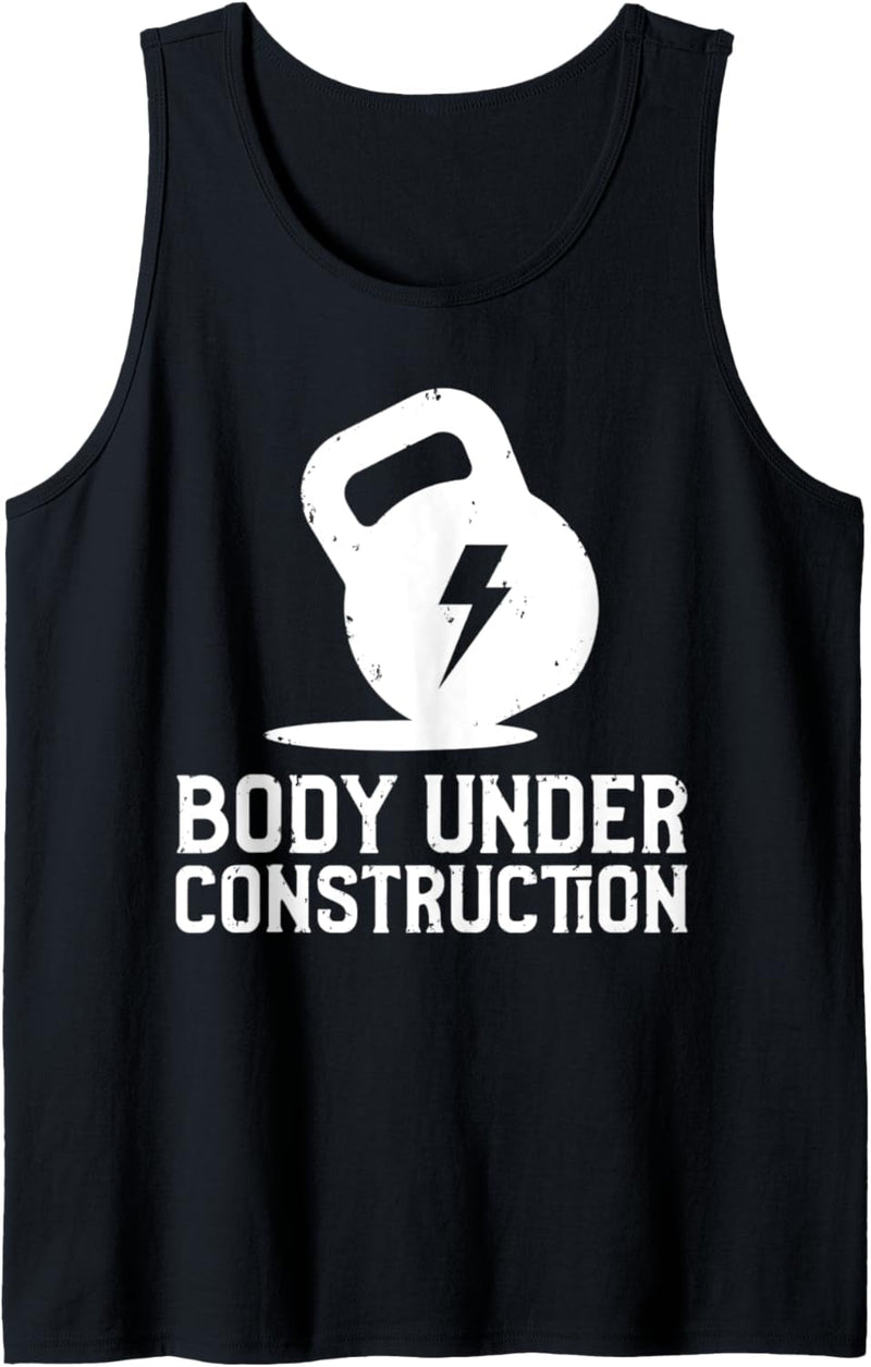 Funny Body under Construction Bodybuilding Workout Fitness Tank Top