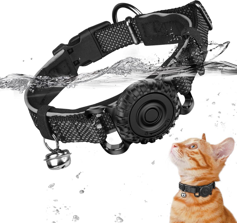 Dog Collar with Airtag Holder, Breakaway Cat Airtag Collar, Medium,Kittens, Puppies