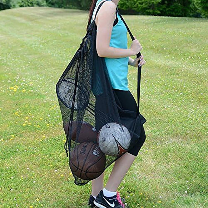 Extra Large Sports Ball Bag,Drawstring Mesh Ball Bags Soccer Ball Bag for Storage Basketball,Football, Volleyball,Baseball,Waterball and Swimming Gears with Adjustable Shulder Strap