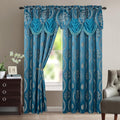 Elegant Comfort Luxurious Beautiful Curtain Panel Set with Attached Valance and Backing 54" X 84 Inch (Set of 2), Beige