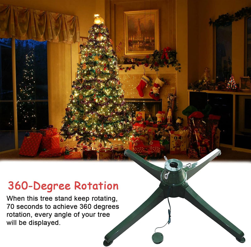 Christmas Tree Stand，360-Degree Rotating Adjustable Christmas Tree Stand up to 9.8Ft Artificial Trees Universal Adjustable Base Compatible with Most Upright Tree