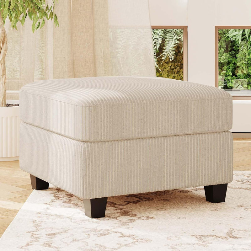 Belffin Corduroy Ottoman Modular Sectional Couch Module Parts Convertible Modern Sectional Sofa Couch, Beige