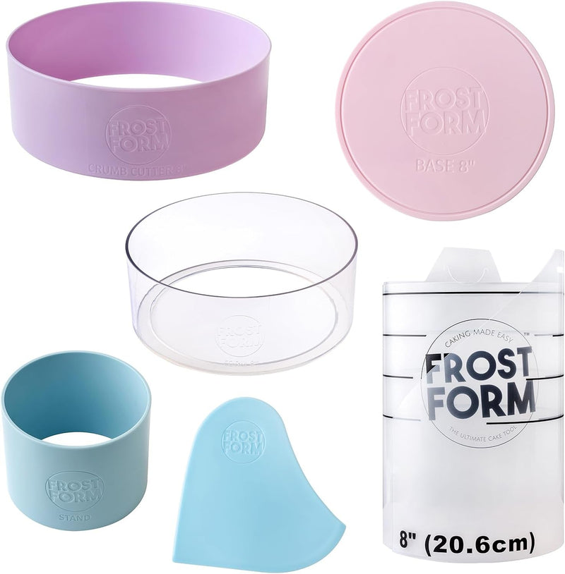 Frost Form - Starter + Kit (6 Inch) 7-Piece Set | Professional-Quality, Food-Grade Plastic | Perfectly Straight Cakes | Beginners and Pros | Cake Decorating Kit