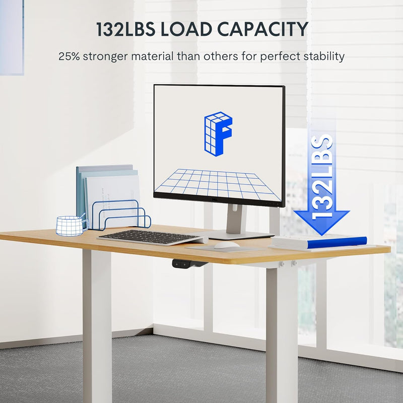 FLEXISPOT Standing Desk Adjustable Height Whole Piece 40 Inch Desk Board Computer Desk for Home Office Stand up Desk Maple