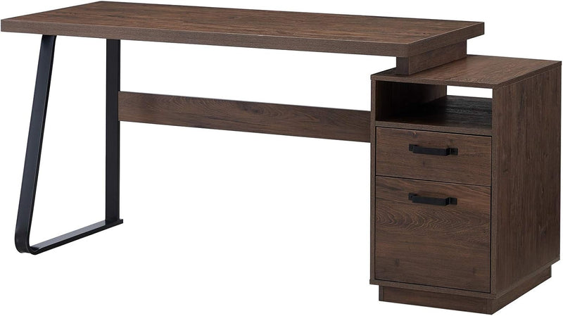 Home Office Computer Desk with Drawers/Hanging Letter-Size Files/65 Inch Writing Study Table with Drawers