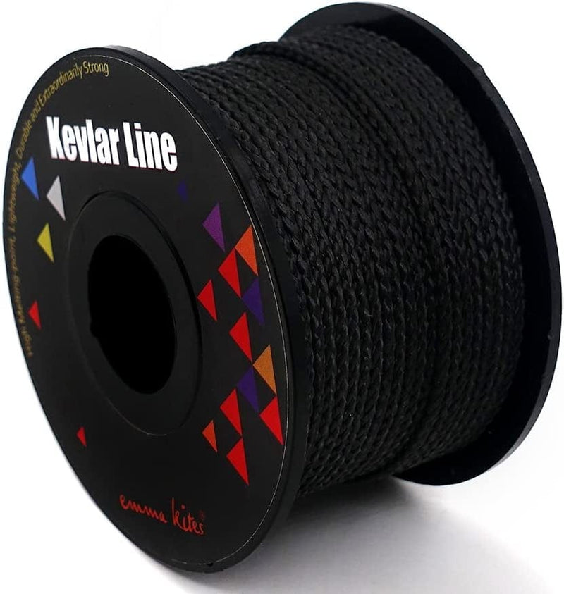 Emma Kites 100% Black Kevlar Braided Cord (0.4~4.6Mm Dia, 50Lb~1800Lb) High Strength, Abrasion Flame Resistant, Tough Survival Tactical Cord Model Rocket Paracord Snare Line Fishing Assist Cord Sporting Goods > Outdoor Recreation > Fishing > Fishing Lines & Leaders emma kites Black 100Lbs | 200Ft 