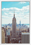 Empire State Building Midtown Manhattan New York City NYC Art Deco Skyscraper Photo Cool Wall Decor Art Print Poster 24X36 Home & Garden > Decor > Artwork > Posters, Prints, & Visual Artwork Poster Foundry White Framed Art 12x18 