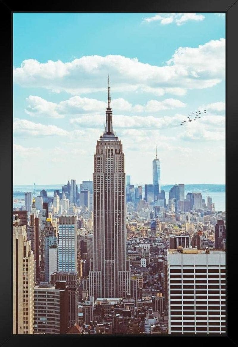 Empire State Building Midtown Manhattan New York City NYC Art Deco Skyscraper Photo Cool Wall Decor Art Print Poster 24X36 Home & Garden > Decor > Artwork > Posters, Prints, & Visual Artwork Poster Foundry Framed Art 8x12 