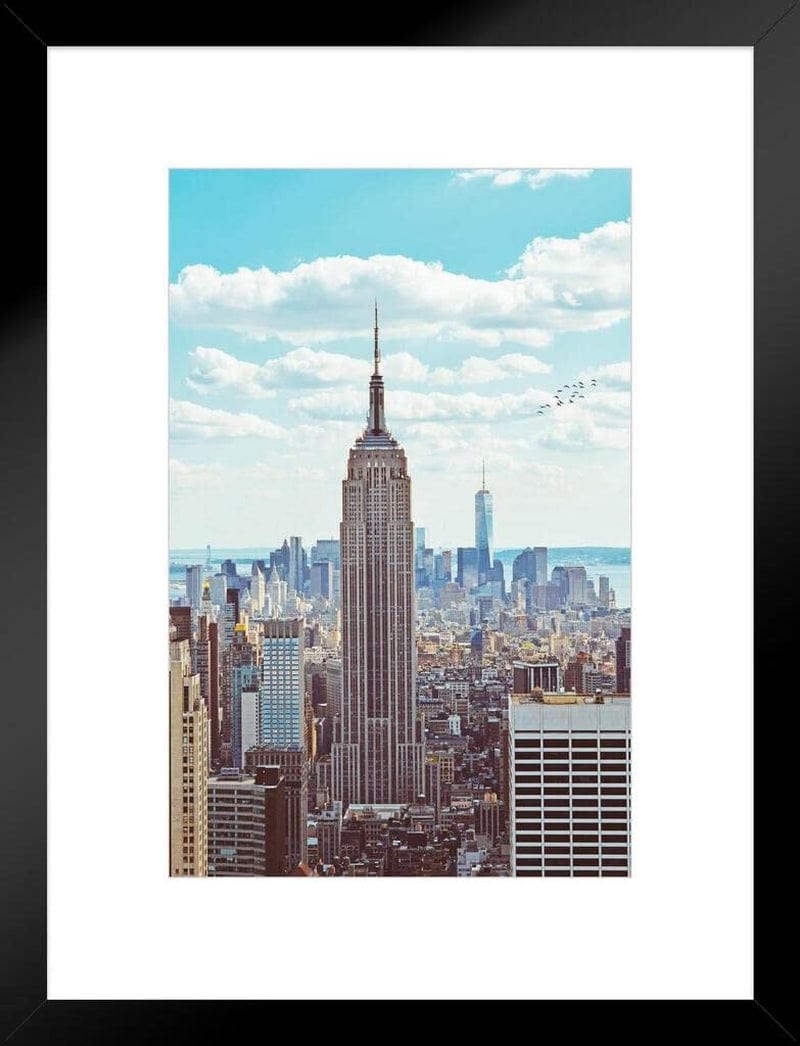 Empire State Building Midtown Manhattan New York City NYC Art Deco Skyscraper Photo Cool Wall Decor Art Print Poster 24X36 Home & Garden > Decor > Artwork > Posters, Prints, & Visual Artwork Poster Foundry Framed Art 20x26 