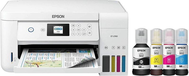Epson EcoTank ET-2760 Wireless Color All-in-One Cartridge-Free Supertank Printer with Scanner and Copier Electronics > Print, Copy, Scan & Fax > Printers, Copiers & Fax Machines Epson ET-2760 (3-in-1 for Home, white)  