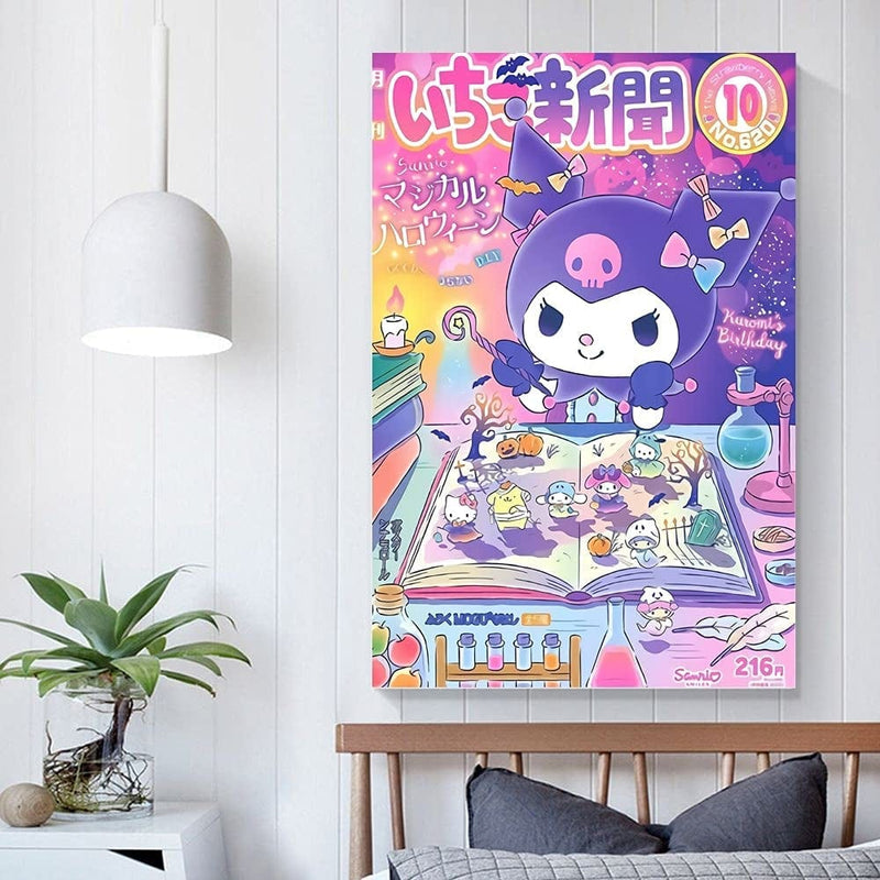 ERERT Cute Posters Kuromi Anime Poster Canvas Art Poster and Wall Art Picture Print Modern Family Bedroom Decor Posters 12X18Inch(30X45Cm) Home & Garden > Decor > Artwork > Posters, Prints, & Visual Artwork ERERT   