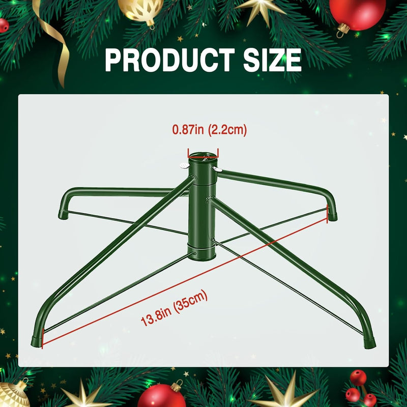 Christmas Tree Stand for Artificial Tree Folding Stand Xmas Tree Stand Base Holder Replacement for 2Ft to 6Ft Artificial Trees and 0.85 Inch Tree Pole (Green)