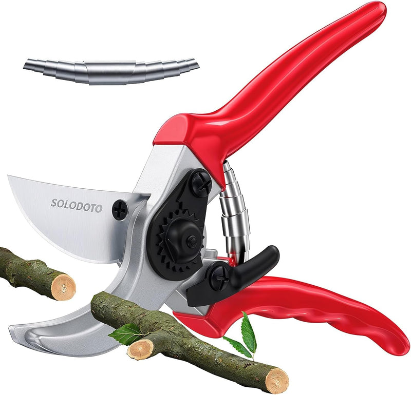 8.5" Bypass Pruning Shears, Double-Sided Sharpening Garden Shears, SK5 Professional Pruning Shears for Gardening, Aluminum Alloy Handle Gardening Shears, Garden Clippers, Pruner for Gardening