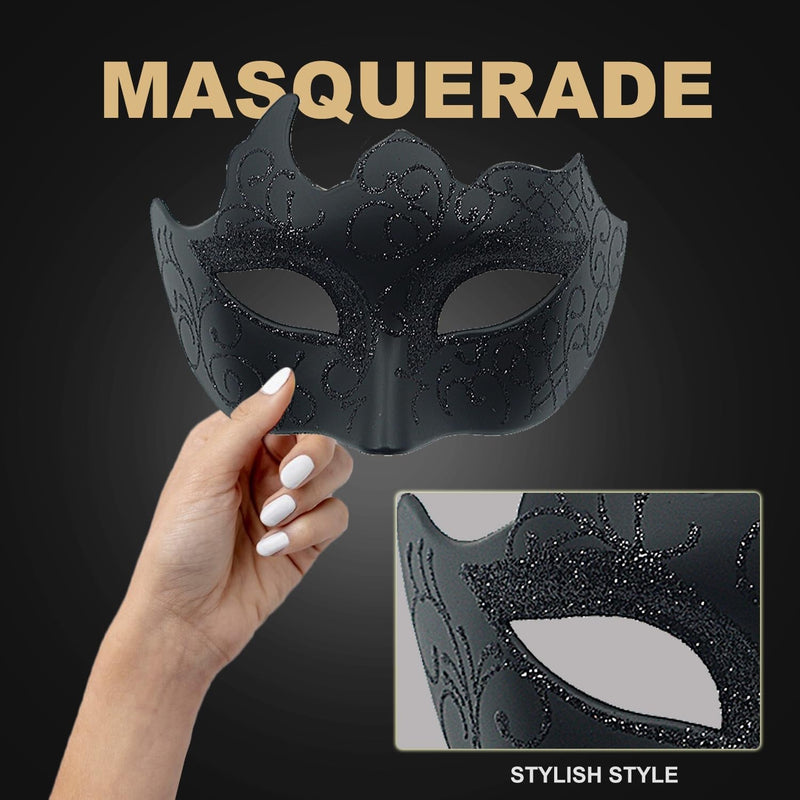 Couple Masquerade Mask for Women Men Shiny Venetian Mask Halloween Mask for Party Prom Ball Costume Mask