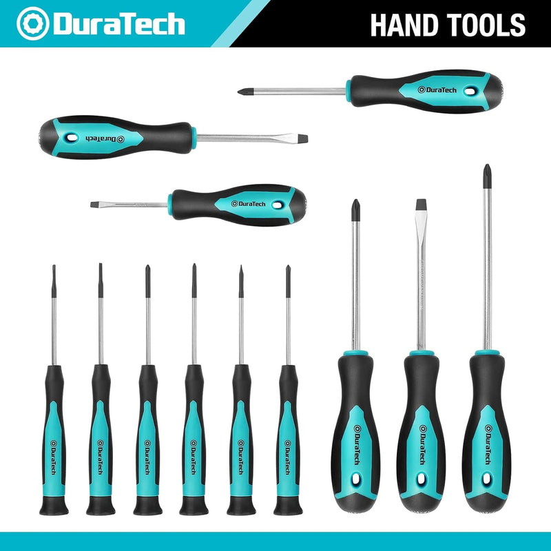 DURATECH 269-Piece Socket Wrench and Home Repair Hand Tool Kit- Daily Use Mechanics Hand Tool Kit with Wide Open Mouth Tool Bag