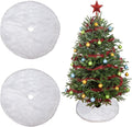 2 Pack Christmas Tree Skirt Decorations 15 Inch Mini Xmas Tree Skirt, Buffalo Plaid Tree Skirt for Family Christmas Party Holiday Decoration