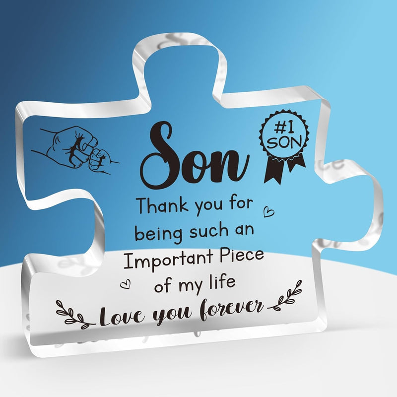 Gifts for Mom - Delicate Mom Birthday Gifts from Daughter Son - Engraved Acrylic Block Puzzle Piece 3.9 X 3.3 Inch - Mothers Day Birthday Christmas Gifts for Mom, Ideas