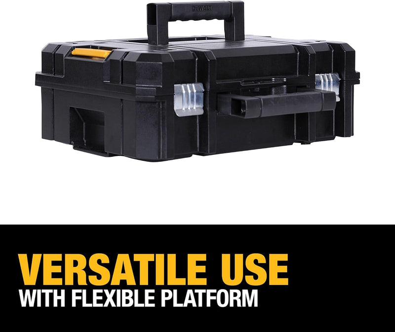 DEWALT TSTAK II Tool Box, 13 Inch, Flat Top, Holds up to 66 Lbs, Flexible Platforms for Stacking (DWST17807)