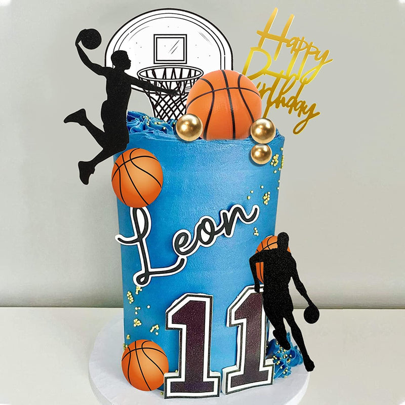 20 PCS Basketball Cake Toppers, Basketball Star Themed Cake Decorations for Basketball Birthday Cake Party Decorations Basketball Party Supplies