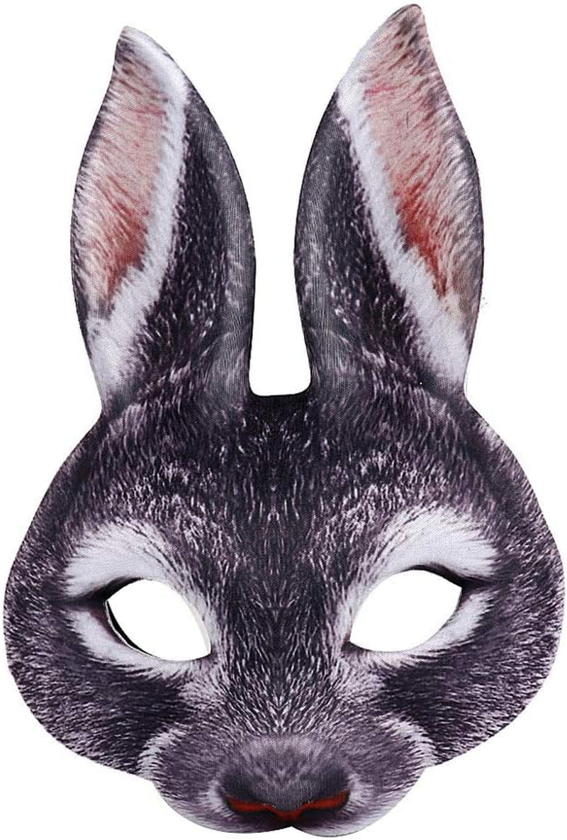 1Pcs Halloween Animal Mask Half Face Rabbit Ear Mask for Halloween Easter Costume Party Cosplay Props