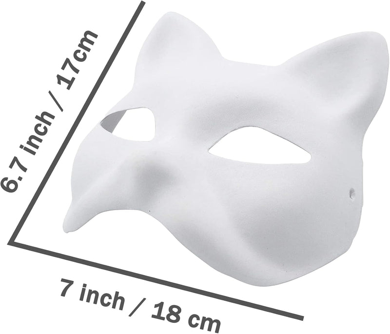 Fox Mask DIY Paintable Cosplay Accessories Mask for Party Masquerade Costume Halloween, Pack of 5