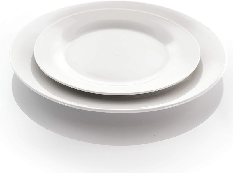 Elama Service for Four 16 Piece Porcelain Dinnerware Set, White-Round 1