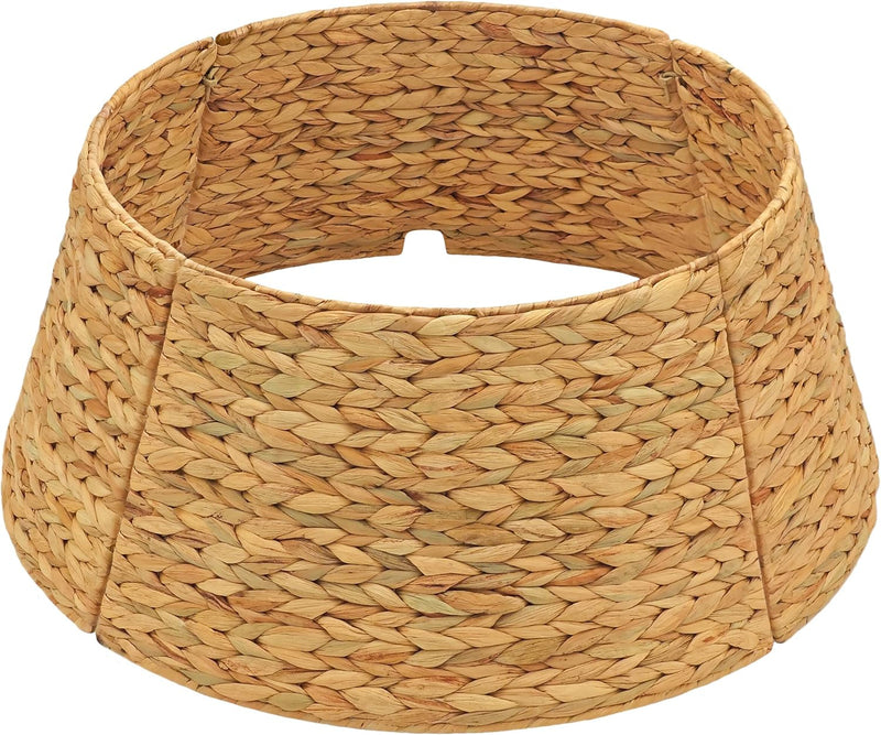 CENBOSS Christmas Tree Collar, Rattan Xmas Tree Collar for Artificial Trees, Woven Wicker Christmas Tree Skirt, Tree Stand Base Cover, Tree Basket Base Box, Christmas Tree Ring (Brown Wash, 24 Inch)