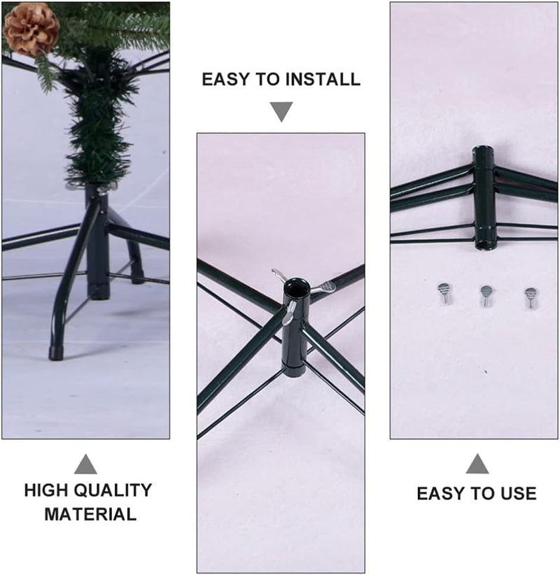 DOITOOL Artificial Christmas Tree Christmas Tree Stand 16.5 Heavy- Duty Artificial Xmas Tree Stand Base for 4 to 6 Foot Trees, Fits 1.0-1.25 Inch Pole Christmas Tree Stand